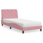 vidaXL Bett mit Matratze Rosa 90x200 cm Samt vidaXL Bett mit Matratze Rosa 90x200 cm Samt