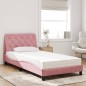 vidaXL Bett mit Matratze Rosa 100x200 cm Samt vidaXL Bett mit Matratze Rosa 100x200 cm Samt