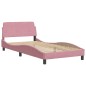 vidaXL Bett mit Matratze Rosa 100x200 cm Samt vidaXL Bett mit Matratze Rosa 100x200 cm Samt