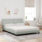 vidaXL Bett mit Matratze Hellgrau 160x200 cm Samt vidaXL Bett mit Matratze Hellgrau 160x200 cm Samt