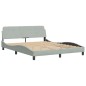 vidaXL Bett mit Matratze Hellgrau 160x200 cm Samt vidaXL Bett mit Matratze Hellgrau 160x200 cm Samt