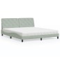 vidaXL Bett mit Matratze Hellgrau 180x200 cm Samt vidaXL Bett mit Matratze Hellgrau 180x200 cm Samt