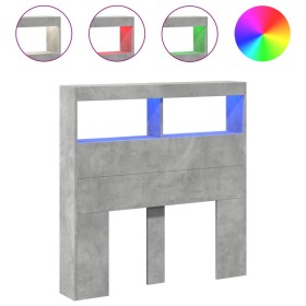 vidaXL LED-Kopfteil mit Ablagen Betongrau 100x17x102 cm