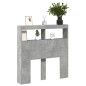 vidaXL LED-Kopfteil mit Ablagen Betongrau 100x17x102 cm vidaXL LED-Kopfteil mit Ablagen Betongrau 100x17x102 cm