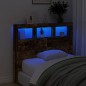 vidaXL LED-Kopfteil mit Ablagen Räuchereiche 120x17x102 cm vidaXL LED-Kopfteil mit Ablagen Räuchereiche 120x17x102 cm