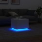 vidaXL Couchtisch mit LED-Leuchten Weiß 50x50x40 cm vidaXL Couchtisch mit LED-Leuchten Weiß 50x50x40 cm