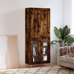 Highboard Räuchereiche 69,5x34x180 cm Holzwerkstoff