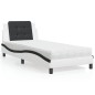 vidaXL Bett mit Matratze Weiß und Schwarz 90x200 cm Kunstleder vidaXL Bett mit Matratze Weiß und Schwarz 90x200 cm Kunstleder