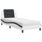 vidaXL Bett mit Matratze Weiß und Schwarz 90x200 cm Kunstleder vidaXL Bett mit Matratze Weiß und Schwarz 90x200 cm Kunstleder