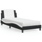 vidaXL Bett mit Matratze Schwarz und Weiß 100x200 cm Kunstleder vidaXL Bett mit Matratze Schwarz und Weiß 100x200 cm Kunstleder