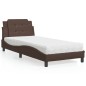 vidaXL Bett mit Matratze Braun 90x190 cm Kunstleder vidaXL Bett mit Matratze Braun 90x190 cm Kunstleder