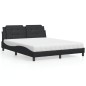 vidaXL Bett mit Matratze Schwarz 160x200 cm Kunstleder vidaXL Bett mit Matratze Schwarz 160x200 cm Kunstleder