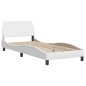 vidaXL Bett mit Matratze Weiß 100x200 cm Kunstleder vidaXL Bett mit Matratze Weiß 100x200 cm Kunstleder
