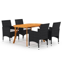 5-tlg. Garten-Essgruppe Schwarz