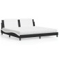 vidaXL Bett mit Matratze Schwarz und Weiß 200x200 cm Kunstleder vidaXL Bett mit Matratze Schwarz und Weiß 200x200 cm Kunstleder