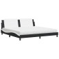vidaXL Bett mit Matratze Schwarz und Weiß 200x200 cm Kunstleder vidaXL Bett mit Matratze Schwarz und Weiß 200x200 cm Kunstleder
