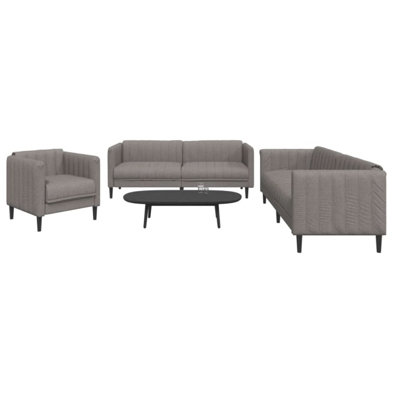vidaXL 3-tlg. Sofagarnitur Taupe Stoff vidaXL 3-tlg. Sofagarnitur Taupe Stoff
