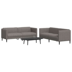 vidaXL 2-tlg. Sofagarnitur Taupe Stoff