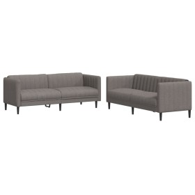 vidaXL 2-tlg. Sofagarnitur Taupe Stoff