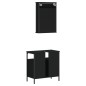 vidaXL 2-tlg. Badmöbel-Set Schwarz Holzwerkstoff vidaXL 2-tlg. Badmöbel-Set Schwarz Holzwerkstoff