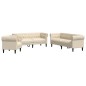 vidaXL 3-tlg. Sofagarnitur Creme Stoff vidaXL 3-tlg. Sofagarnitur Creme Stoff
