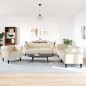 vidaXL 3-tlg. Sofagarnitur Creme Stoff vidaXL 3-tlg. Sofagarnitur Creme Stoff