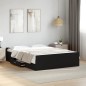 vidaXL Bettgestell mit Schubladen Schwarz 135x190 cm Holzwerkstoff vidaXL Bettgestell mit Schubladen Schwarz 135x190 cm Holzwerkstoff