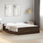 vidaXL Bettgestell mit Schubladen Braun Eichen-Optik 135x190 cm vidaXL Bettgestell mit Schubladen Braun Eichen-Optik 135x190 cm