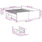 vidaXL Bettgestell mit Schubladen Braun Eichen-Optik 135x190 cm vidaXL Bettgestell mit Schubladen Braun Eichen-Optik 135x190 cm