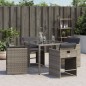 vidaXL Gartenstühle mit Kissen 4 Stk. Grau Poly Rattan vidaXL Gartenstühle mit Kissen 4 Stk. Grau Poly Rattan