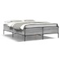 vidaXL Bettgestell Grau Sonoma 160x200 cm Holzwerkstoff und Metall vidaXL Bettgestell Grau Sonoma 160x200 cm Holzwerkstoff und Metall