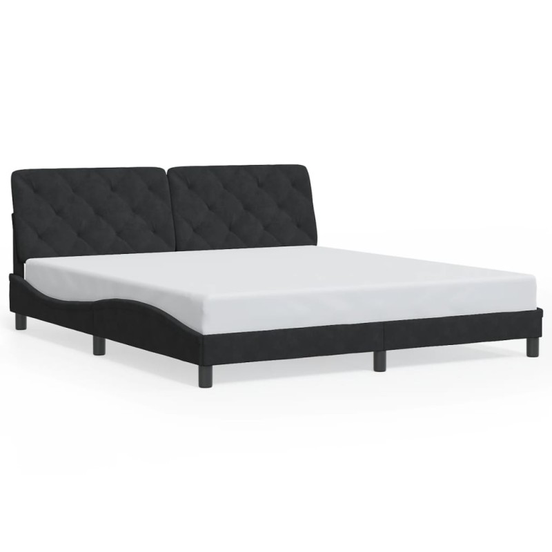vidaXL Bettgestell mit Kopfteil Schwarz 180x200 cm Samt vidaXL Bettgestell mit Kopfteil Schwarz 180x200 cm Samt