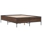 vidaXL Bettgestell Braun Eichen-Optik 135x190 cm Holzwerkstoff Metall vidaXL Bettgestell Braun Eichen-Optik 135x190 cm Holzwerkstoff Metall
