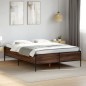 vidaXL Bettgestell Braun Eichen-Optik 135x190 cm Holzwerkstoff Metall vidaXL Bettgestell Braun Eichen-Optik 135x190 cm Holzwerkstoff Metall