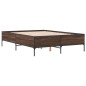 vidaXL Bettgestell Braun Eichen-Optik 135x190 cm Holzwerkstoff Metall vidaXL Bettgestell Braun Eichen-Optik 135x190 cm Holzwerkstoff Metall