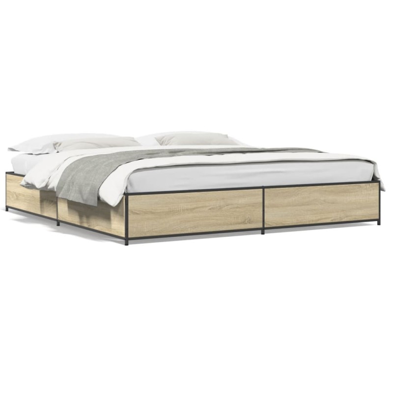 vidaXL Bettgestell Sonoma-Eiche 180x200 cm Holzwerkstoff und Metall vidaXL Bettgestell Sonoma-Eiche 180x200 cm Holzwerkstoff und Metall