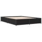 vidaXL Bettgestell Schwarz 140x200 cm Holzwerkstoff und Metall vidaXL Bettgestell Schwarz 140x200 cm Holzwerkstoff und Metall