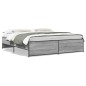 vidaXL Bettgestell Grau Sonoma 180x200 cm Holzwerkstoff und Metall vidaXL Bettgestell Grau Sonoma 180x200 cm Holzwerkstoff und Metall