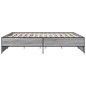 vidaXL Bettgestell Grau Sonoma 180x200 cm Holzwerkstoff und Metall vidaXL Bettgestell Grau Sonoma 180x200 cm Holzwerkstoff und Metall
