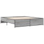 vidaXL Bettgestell Grau Sonoma 180x200 cm Holzwerkstoff und Metall vidaXL Bettgestell Grau Sonoma 180x200 cm Holzwerkstoff und Metall