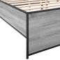 vidaXL Bettgestell Grau Sonoma 180x200 cm Holzwerkstoff und Metall vidaXL Bettgestell Grau Sonoma 180x200 cm Holzwerkstoff und Metall