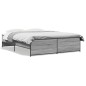 vidaXL Bettgestell Grau Sonoma 160x200 cm Holzwerkstoff und Metall vidaXL Bettgestell Grau Sonoma 160x200 cm Holzwerkstoff und Metall