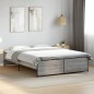 vidaXL Bettgestell Grau Sonoma 160x200 cm Holzwerkstoff und Metall vidaXL Bettgestell Grau Sonoma 160x200 cm Holzwerkstoff und Metall