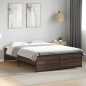 vidaXL Bettgestell Braun Eichen-Optik 120x200 cm Holzwerkstoff Metall vidaXL Bettgestell Braun Eichen-Optik 120x200 cm Holzwerkstoff Metall