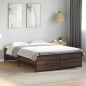 vidaXL Bettgestell Braun Eichen-Optik 120x190 cm Holzwerkstoff Metall vidaXL Bettgestell Braun Eichen-Optik 120x190 cm Holzwerkstoff Metall