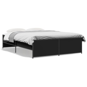 vidaXL Bettgestell Schwarz 120x190 cm Holzwerkstoff und Metall
