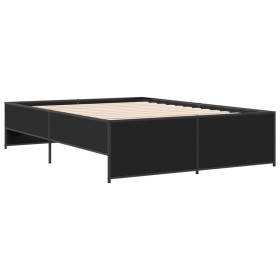 vidaXL Bettgestell Schwarz 120x190 cm Holzwerkstoff und Metall