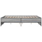 vidaXL Bettgestell Grau Sonoma 135x190 cm Holzwerkstoff und Metall vidaXL Bettgestell Grau Sonoma 135x190 cm Holzwerkstoff und Metall