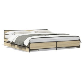 vidaXL Bettgestell mit Schubladen Sonoma-Eiche 180x200cm Holzwerkstoff