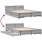 vidaXL Bettgestell mit Schubladen Grau Sonoma 140x190 cm Holzwerkstoff vidaXL Bettgestell mit Schubladen Grau Sonoma 140x190 cm Holzwerkstoff